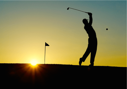 golfer sunset